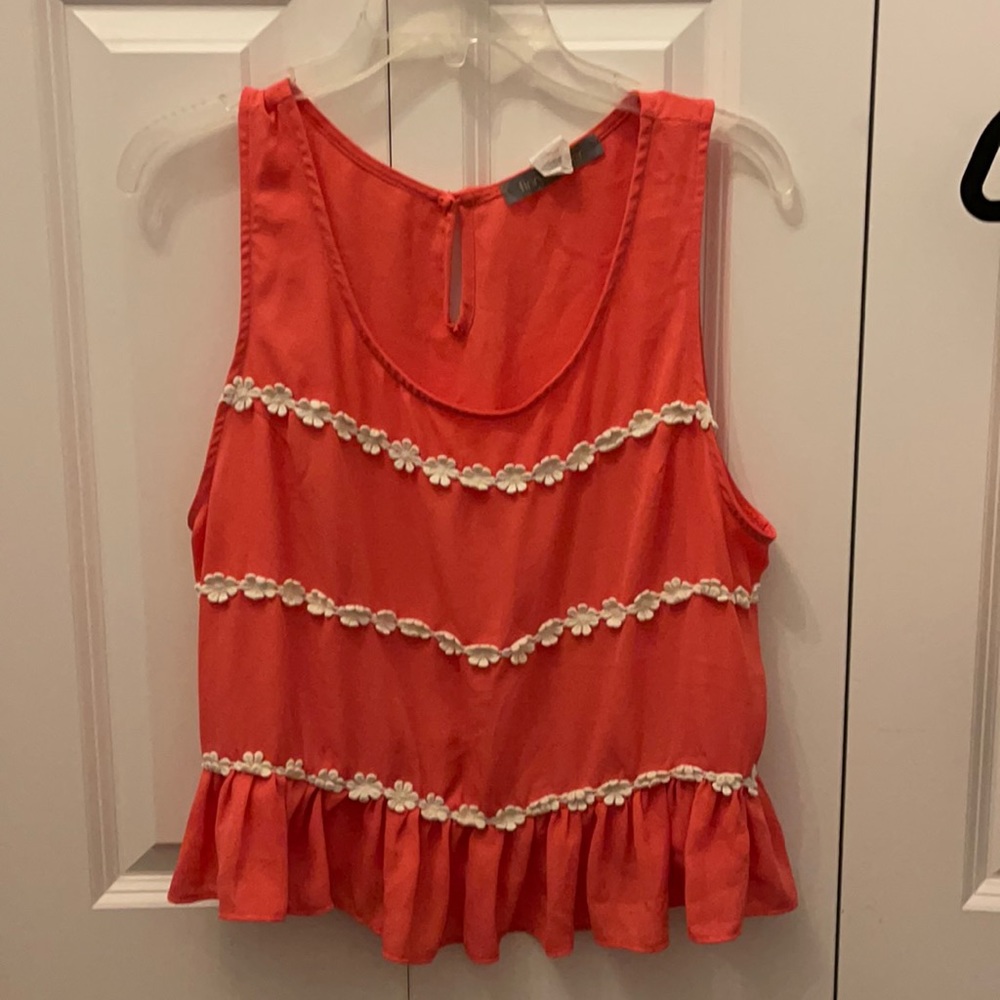 Coral peplum blouse